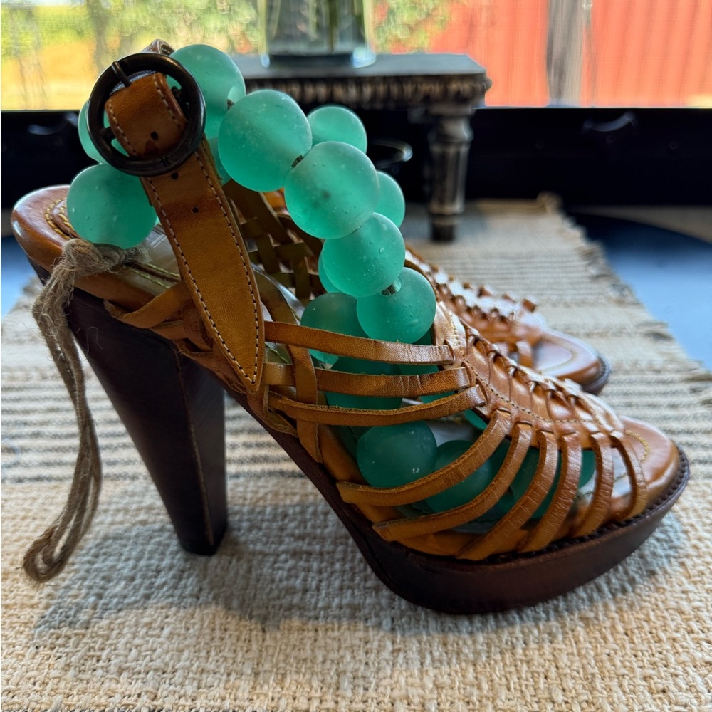 Frye Joy Huarache Sandal Heel NEW